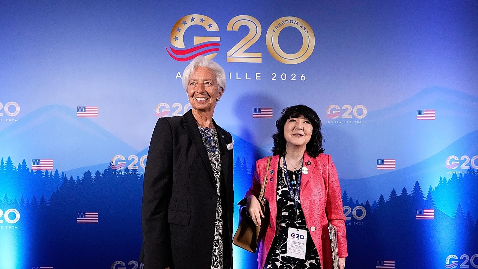 Lagarde 同片山皋月喺 G20
