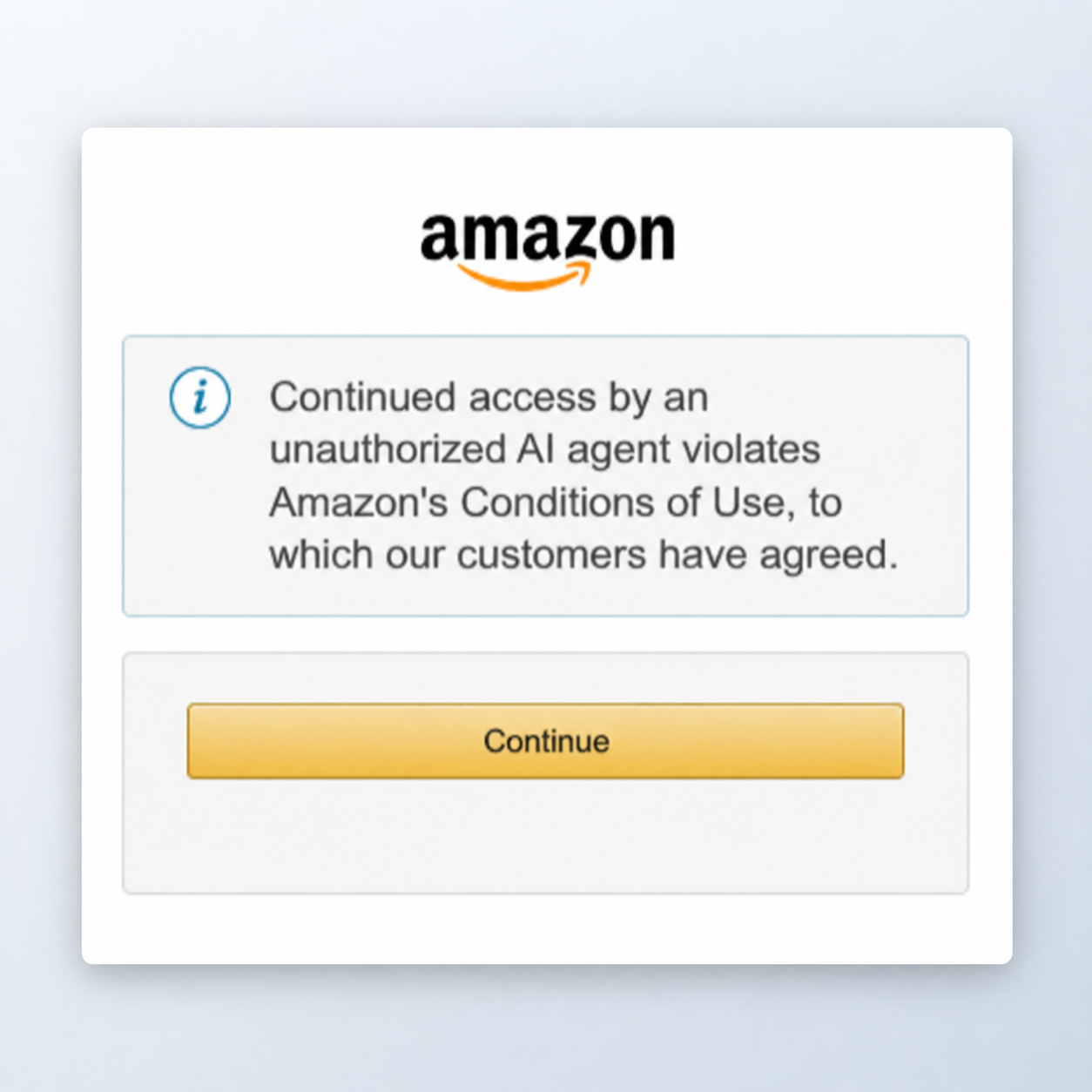 Amazon 向 Muse 用戶顯示嘅封鎖訊息